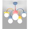 CFKAH Lampadario A Led Nordico Lampade Per Cameretta Bambini Paralume in Vetro Camera Da Letto Ragazzo Ragazza INS Decorazione Illuminazione Interni Lampadari Colorati Dimmerabile 3 Livelli,C