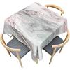 Treer Texture Marmo 3D Tovaglia Antimacchia in Poliestere, Quadrata Effetto Loto, Lavabile per Cucina, Giardino, Ristorante, Feste (120x120cm, Grigio Rosa)