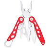 Amazon Basics Coltello multifunzione 8-in-1 in acciaio inossidabile, coltellino multiuso con blocco di sicurezza e fodero in nylon, Rosso