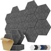 Kuchoow Pannelli Fonoassorbenti Esagonali Adesivi per Parete, 12 Pezzi Pannello Acustici Decorativi per Riduzione dell'Eco, Gaming, Studio, Camera Da Letto, Soffitto, 30x26x0,9 cm, Grigio Scuro