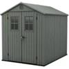 Keter Casetta da giardino keter darwin 6x8 in evotech+ colore verde con porta battente doppia 190x244x221 cm