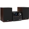 SHARP XL-B517D(BR) Microcatena Sound System Stereo con radio DAB, DAB+, FM, Bluetooth, CD-MP3, riproduzione USB, altoparlanti in legno e 45 W colore marrone