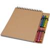 Quaderno a spirale formato A5 con copertina morbida e set di pastelli Doodle personalizzate o neutre