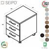 SEIPO CASSETTIERA su ruote cassetti chiusura ammortizzata e cassetto porta cancelleria - Seipo RY.0050