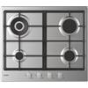 CANDY Piano Cottura a Gas - 60 cm - 4 Fuochi - Colore Inox - CHG6BR4WTX