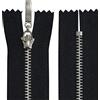 Aerzetix - C64682 - Set di 5 Cerniere Lampo Metalliche N°3 30cm Non separabile Cromato - tiretto Decorativo - Colore Nero - Rete cursore merceria Abbigliamento Cucito