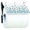 MSV - Porta Carta igienica a Parete - PS e Acciaio Cromato - Modello Parigi - Dimensioni 13 x 15 x 11,5 cm - Blu - Design Elegante e Pratico per Il Bagno