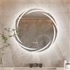 LUVODI Specchio Bagno con LED Retroilluminato: 60cm Rotondo Specchio da Bagno con Luce Led da Parete Tondo Specchio da Design Vortice, Antiappanamento, Funzione Memoria, Dimmerabile