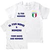 lepni.me T-Shirt Personalizzata per Bambini in Maglia da Calcio Italia | Distintivo della Bandiera Italiana | Campionato Europeo di Calcio 2024 (9-11 Anni Bianco Multicolore)