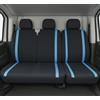 Auto Accessori Lupex Coprisedili Auto Universali per Furgoni e Camion 3 Posti, Anteriori 2+1 Compatibile Con bracciolo (Nero - Blu, LS30 Poliestere)