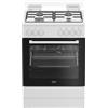 Beko Cucina a Gas 4 Fuochi Forno Elettrico Ventilato con Grill Larghezza x Profondità 60x60 cm con Coperchio colore Bianco - FBE62011WC