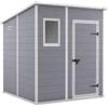 Keter Casetta da giardino keter manor pent 6x6 in resina colore grigio con porta battente singola 183,5x185x200 cm