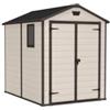 Keter Casetta da giardino keter manor 6x8 in resina colore beige con porta battente doppia 185,8x236,8x227 cm