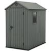 Keter Casetta da giardino keter darwin 4x6 in evotech+ colore verde con porta battente singola 125,8x184,5x205,1 cm