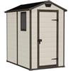 Keter Casetta da giardino keter manor 4x6 in resina colore beige con porta battente singola 130x192x198 cm