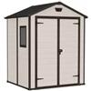 Keter Casetta da giardino keter manor 6x5 in resina colore beige con porta battente doppia 185x152x226 cm