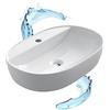 Starbath Plus - Lavabo in ceramica - Forma ovale - Bianco - Con foro per rubinetto - Dimensioni 60 x 38 x 12 cm - Ideale per piani d'appoggio in bagno e mobili da toilette