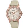Casio Orologio Donna Acciaio e Pelle 35mm - Funzioni Day, Data, 24H SHE-3517PGL-9AUEF