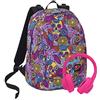 SJ Seven Seven Zaino The Double, Skull, Rosa, Cuffie wireless, 2 zaini in 1 Reversibile
