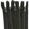 Aerzetix - C61545 - Set di 5 Cerniere Lampo N°5 separabili 55cm in Metallo Vintage - tiretto Decorativo - Colore Khaki - cursore pelletteria Cucito Gonna Jeans merceria