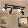 Dehobo Lampada Faretti LED da Soffitto Orientabili, Faretti da Parete Interno GU10 Nero, Moderna Plafoniera 4 Luce, Parete Interno per Barra Cameretta Cucina, Senza Lampadina