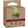 Post-it Foglietti Super Sticky Riciclati, Confezione da 3 Blocchetti, 70 Fogli per Blocchetto, 47.6 mm x 47.6 mm, Rosa, Verde, Blu - Foglietti Super Adesivi in carta riciclata al 100%