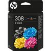 HP KIT 2 INK HP BLACK/COLOR 6L6S6UE N.308 160p/120p