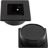 Aerzetix - C64299 - Set di 2 maniglie da incasso quadrate 46x46mm Ø40mm per porta scorrevole - mobile armadio cassetto design interno arredamento cucina soggiorno - in plastica - colore nero opaco