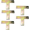 AERZETIX - C58423 - Set di 5 Piastre di montaggio a forma di T perforate 70x50x16x2mm - 6 fori x Ø4mm - in acciaio zincato