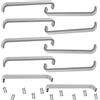 Aerzetix - C64321 - Set di 10 maniglie per mobili interasse 128mm - porte armadio cassetto decorazione interno arredamento cucina soggiorno assemblaggio - in alluminio - finitura: argento opaco