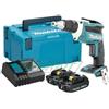 Makita DFS452RFJ AVVITATORE PER CARTONGESSO 18V BL Fornito con 2 batterie da 18V 2,0Ah, caricabatteria e valigetta Makpac.