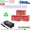 GBC Tre Batterie Al Piombo CSB 12V 15Ah Con Caricabatterie Al Piombo 36V 2Ah