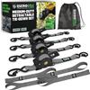 Rhino USA Cinghie a Cricchetto Retrattili (4 Pezzi) 2,5cm x 3m - 540kg