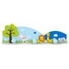 Mousehouse Gifts Ganci Appendiabiti a Parete Porta Triplo Gancio per Abiti da Muro per Bambini a Tema Safari per la cameretta o per la Stanza da Letto di Bambini e Bambine