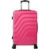 Totto - Valigia rigida espandibile - Brazy+ - Valigia media - Deco rose - Colore rosa - Bagaglio a mano - Sistema espandibile - Sistema TSA - Fodera in poliestere