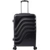 Totto - Valigia Rigida Media, Modello Bazy+, 43,5 x 69 x 26 cm, Capacità 64 L, Espandibile, Alta Resistenza agli Urti, Ruote 360º, Maniglia Telescopica, Cinghie Interne, Lucchetto TSA, Nero