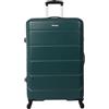 Totto - Valigia rigida grande, modello Rayatta, 51 x 78,5 x 29 cm, 97 L, resistenza agli urti, ruote girevoli a 360º, maniglia telescopica, cinghie di compressione interne, lucchetto a 3 cifre, Verde