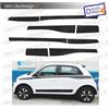 Adesivi replica fasce Renault twingo BIANCA kit completo 8 pz.DX /SX NERO OPACO