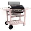 Dolce Vita Barbecue Euro 3 con carrello in legno sbiancato Bruciatori in Ghisa di Dolcevita