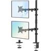 WORLDLIFT Supporto verticale per doppio monitor da scrivania per schermi da 17 a 35, supporto girevole e inclinabile in altezza, portata 12 kg, VESA 75 e 100 mm