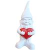 Blogo design gnomo bianco cuore rosso in poliresina h.29 cm