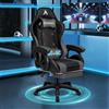 ALFORDSON Sedia da Gaming Massaggiante con Poggiapiedi Telescopico, Sedia Gamer con Cuscino Lombare & Poggiatesta, Ergonomico Sedie da Ufficio Schienale Regolabile 90-150°, Similpelle(Grigia)