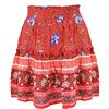 NC Gonna Estiva Donna Vita Alta Coulisse Con Volant Boho A-line Pieghe Skater Mini Gonna Party Office 12 Gonne Rosse Rosso M