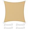 SONGMICS Vela Parasole 3 x 3 m, Impermeabile con Colonna d'Acqua 665 mm, Tenda da Sole Poliestere Antistrappo, Anti UV 93%, Terrazza Giardino Balcone, Quadrata, Corde 2 m, Giallo Sabbia GSH33EY