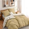 Dreamzie 2 Copripiumino Singolo 135x200 cm con 2 Federe 80x80 cm - Beige/Sabbia Set Copripiumino Singolo 135 x 200