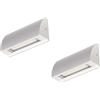 ledscom.de 2x Lampada da parete LED/luce per scale SEGIN per esterni, IP54, piatta, downlight opaco, angolare, 3,8 W, 265lm, bianco caldo