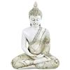 Phoenix Statua di Buddha in Meditazione Thailanda 29 cm poliresina Bianco