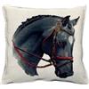 IL MAGGIOLINO | Fodera 40x40 Gobelin con Stampa Cavallo Grigio, Tessuto Doppio, Cerniera Nascosta, Made in Italy