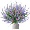Fairblo 8 Pezzi Lavanda Artificiale Bouquet Fiori Finti Lavanda Fiori Artificiali per Decorazioni Terrazza Giardino Vaso Centrotavola Matrimonio Interna ed Esterna, Viola