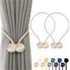 TopHomer 2 Pezzi Fermatenda Magnetici con Calamita Forte, 10 Colori, Raccolgitenda Magnetico Reggitenda per Soggiorno, Camera da Letto, Bagno e Ufficio (beige)